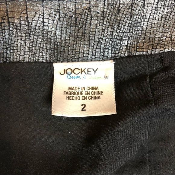 🔴 2 /$25 Jockey Women's Charcoal Gray Pleather Snake Skin Knee Length - Picture 5 of 7